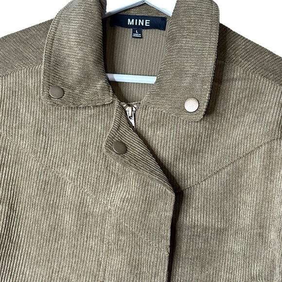 Mine M or L  Olive Green Corduroy Crop Bomber Jacket NWOT - Picture 17 of 17